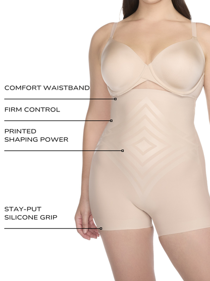 High-Waist Shaping Boyshort with LYCRA FitSense® print technology