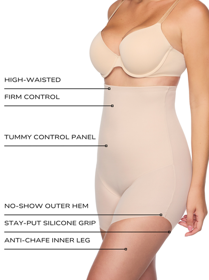 Elevated Edge High-Waist Slanted Hem Shaping Short