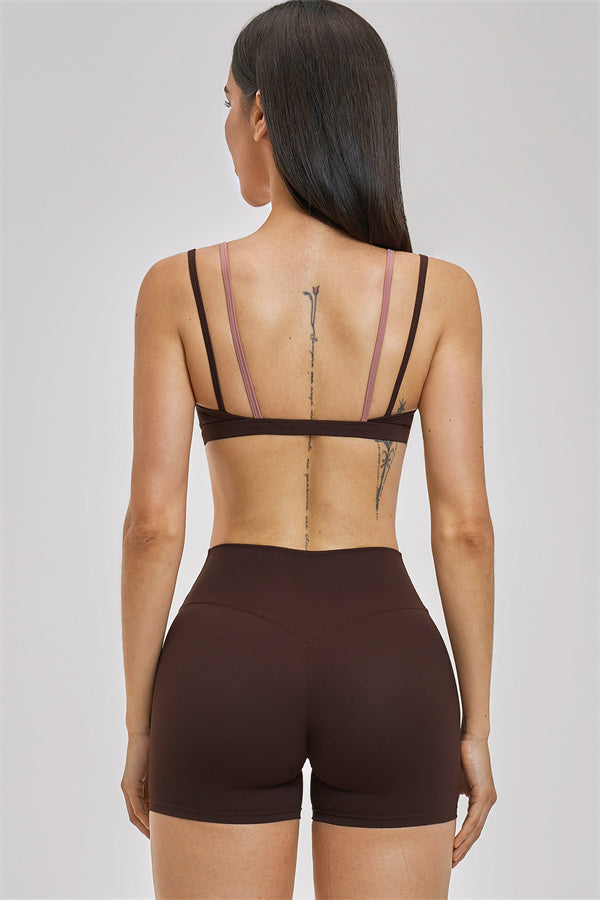 The New Seraphine Layered V Sports Bra Shorts 2-Piece Set