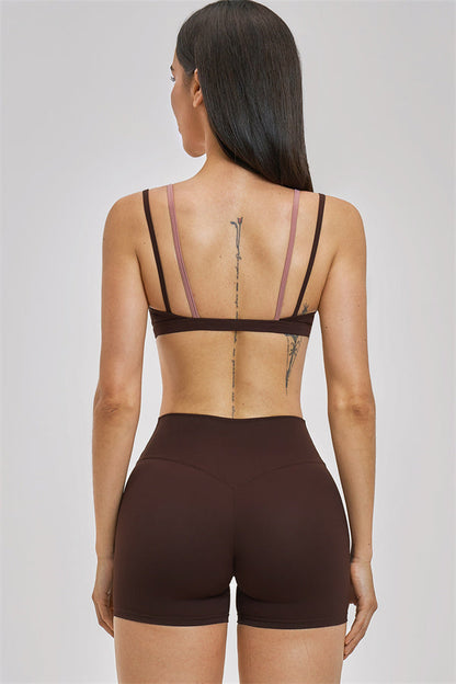 The New Seraphine Layered V Sports Bra Shorts 2-Piece Set
