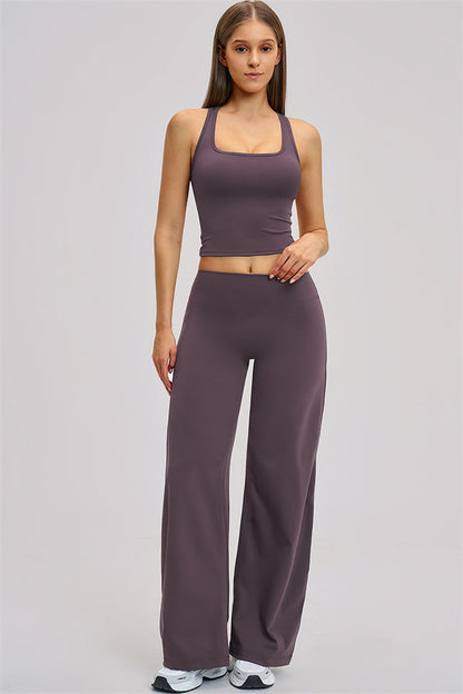 The Dynamic Crop Top Straight Leg Pants 2-Piece Set