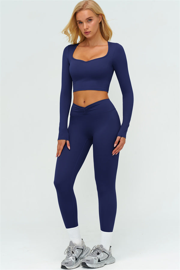The Lushness Long Sleeve Crop top Leggings 2-Piece Set