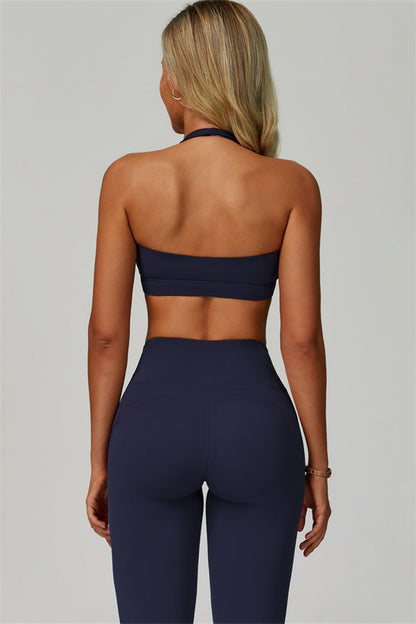 The Bold Halter Sports Bra Flared Leggings 2-Piece Set