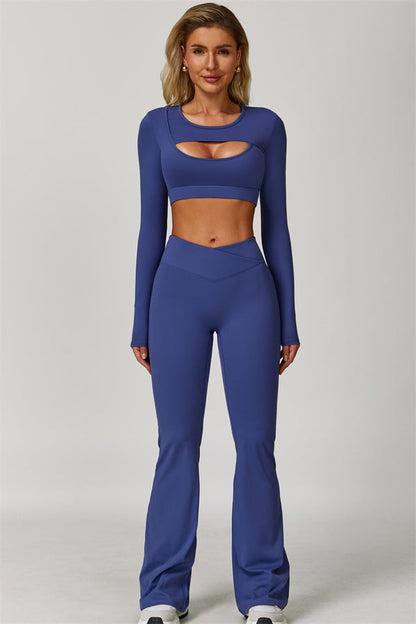 The Lavish Long Sleeve Cut-out Crop Top