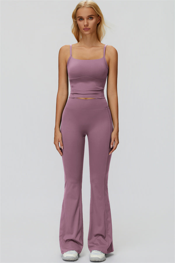 The Fyra Crop Tank Flared Leggings 2-Piece Set