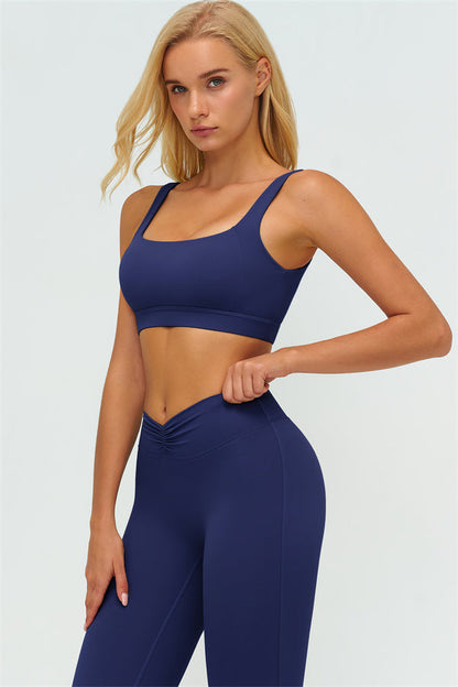 The Lushness V-Back Sports Bra Flared Leggings 2-Piece Set