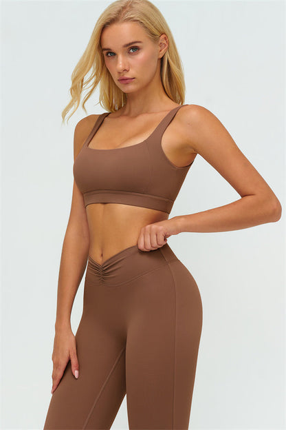 The Lushness V-Back Sports Bra Flared Leggings 2-Piece Set