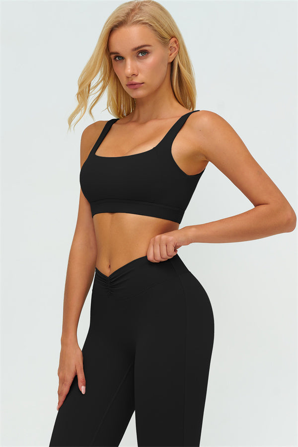 The Lushness V-Back Sports Bra Flared Leggings 2-Piece Set