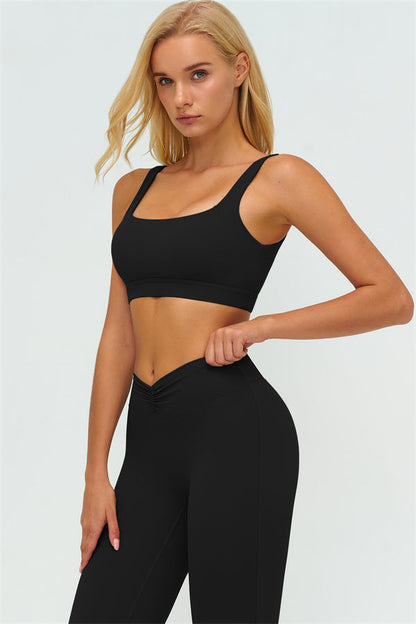 The Lushness V-Back Sports Bra Flared Leggings 2-Piece Set