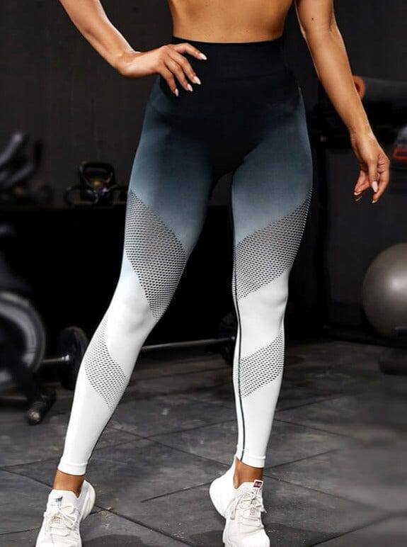 Wholesale Stitched Openwork Gradient Seamless Sports Leggings