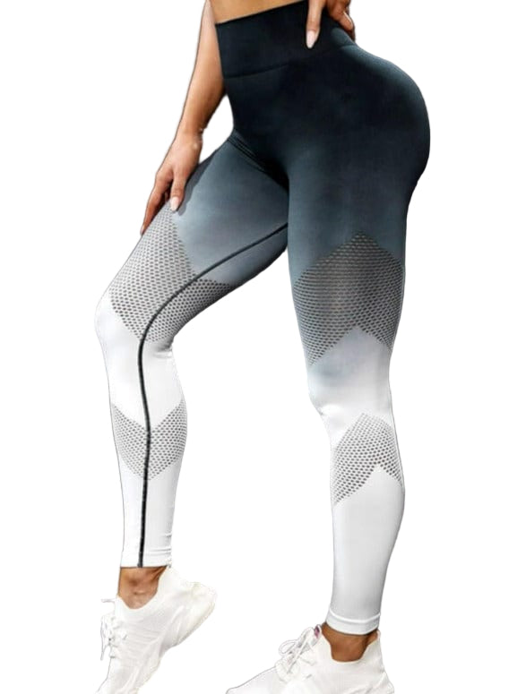 Wholesale Stitched Openwork Gradient Seamless Sports Leggings