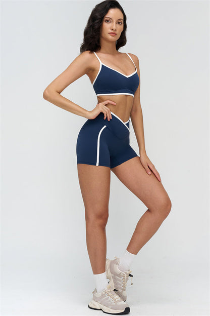 The Crave Contrast Sports Bra Shorts 2-Piece Set
