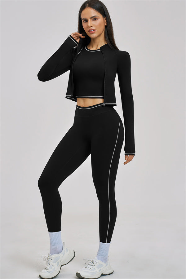 The Unbound Jacket Crop Top Leggings 3-Piece Set