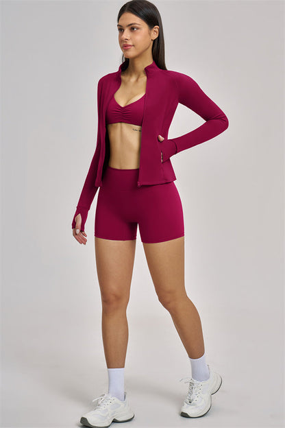 The Swoon Jacket Sports Bra Shorts 3-Piece Set