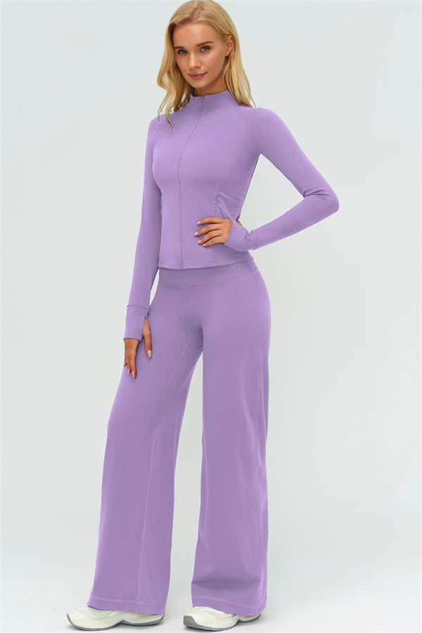 The Twirl Zip Jacket New Straight Leg Pants 2-Piece Set