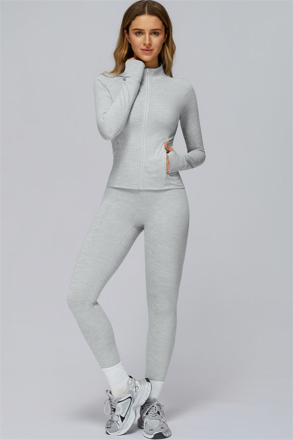 The Radiance Jacket Racerback Sports Bra Leggings 3-Piece Set