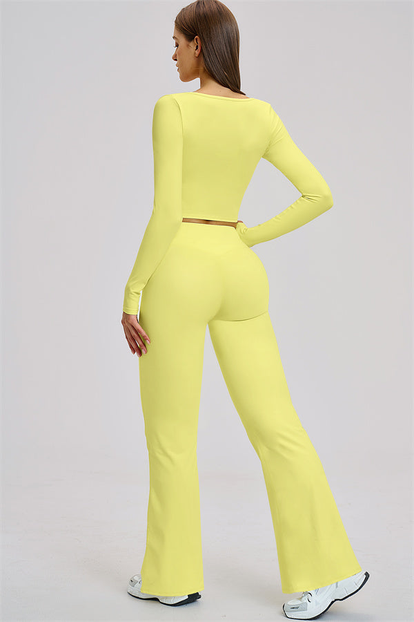 The Stride Long Sleeve T-shirt Flared Leggings 2-Piece Set