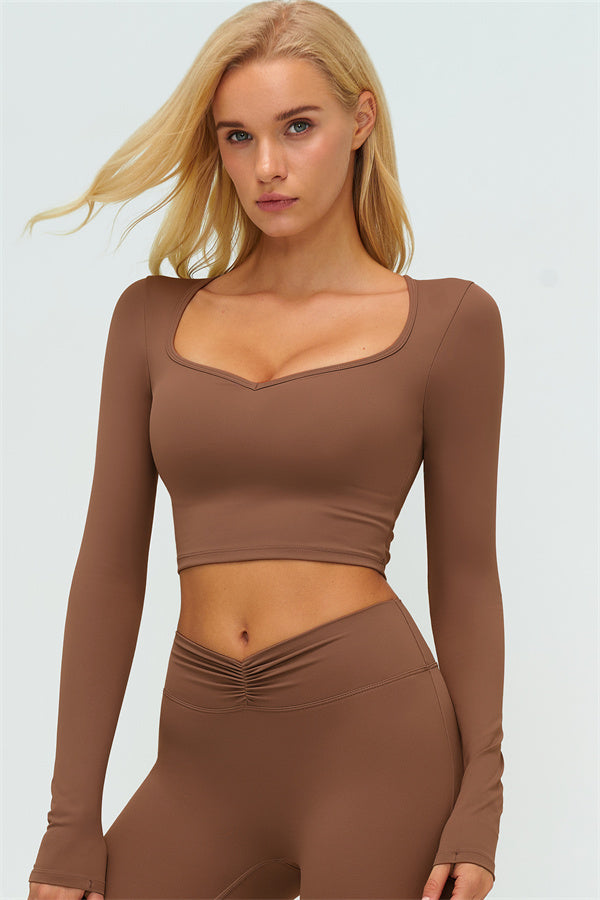 The Lushness Long Sleeve Crop top Shorts 2-Piece Set