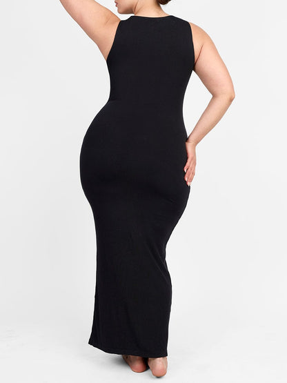 Light-Support Crew-Neck Long Built-In Shapewear Dress