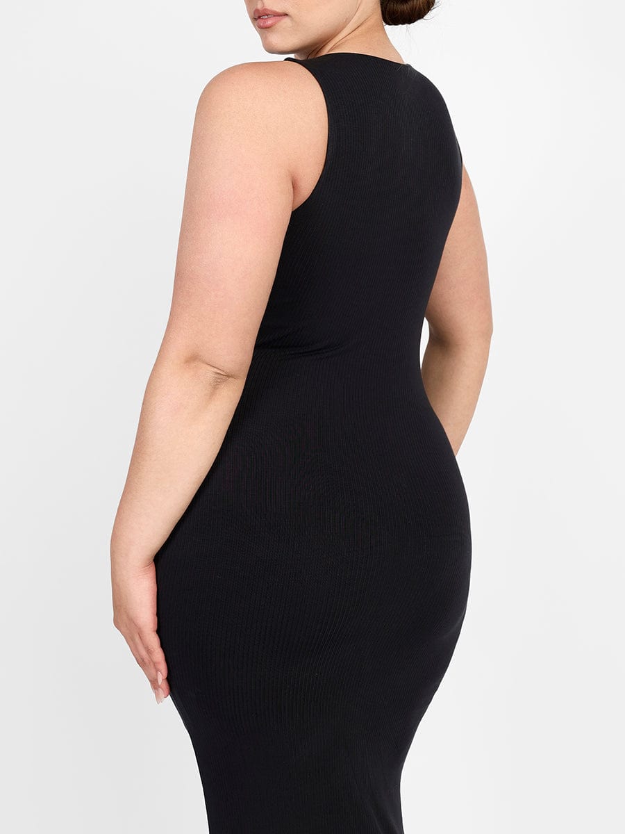 Light-Support Crew-Neck Long Built-In Shapewear Dress