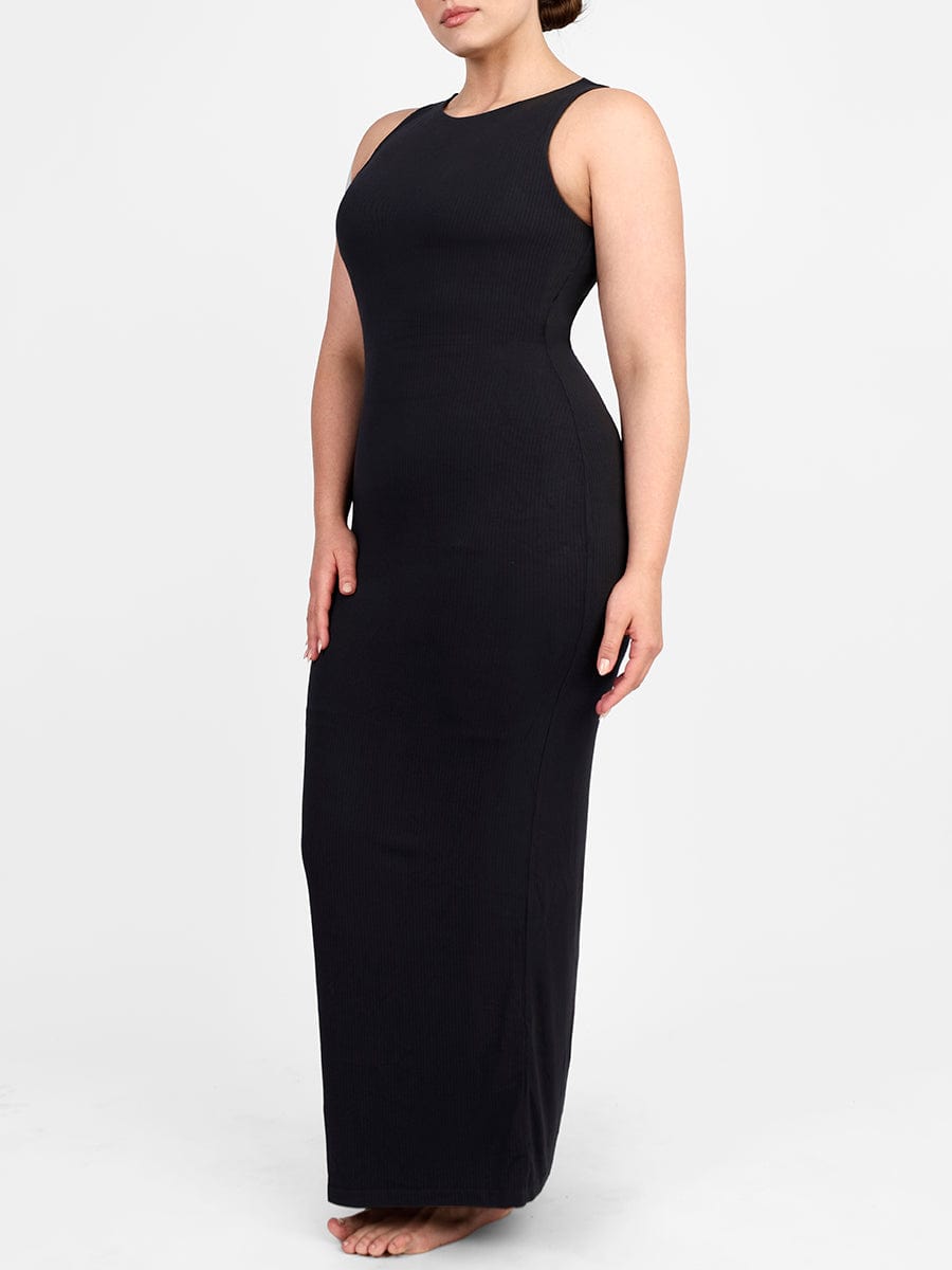 Light-Support Crew-Neck Long Built-In Shapewear Dress