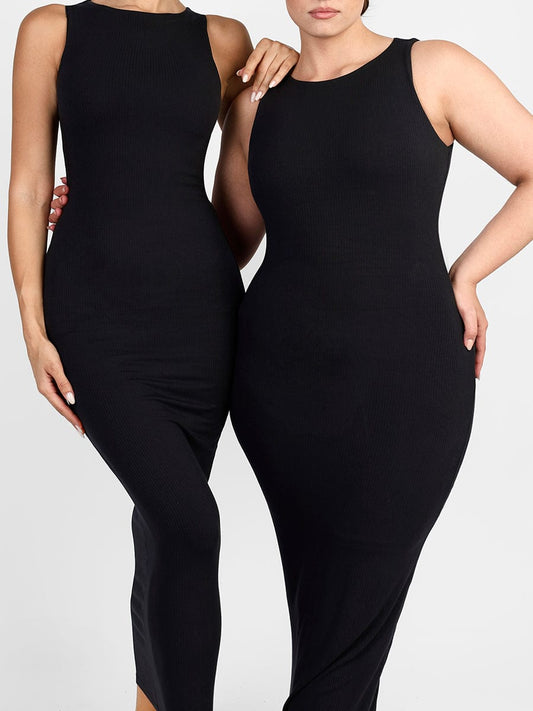 Light-Support Crew-Neck Long Built-In Shapewear Dress