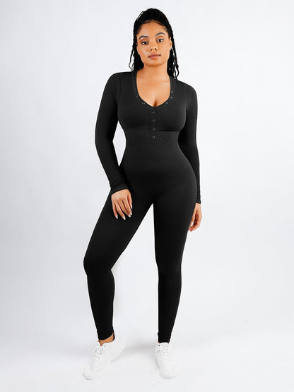 Seamless Deep V Waist-Cinching Tummy Control Catsuit
