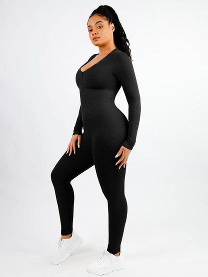 Seamless Deep V Waist-Cinching Tummy Control Catsuit
