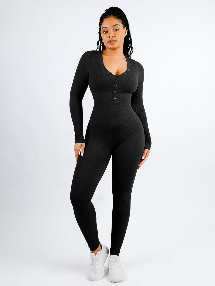 Seamless Deep V Waist-Cinching Tummy Control Catsuit