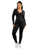 Wholesale Deep V-neck High Stretchy Seamless Tummy Control Jumpsuit