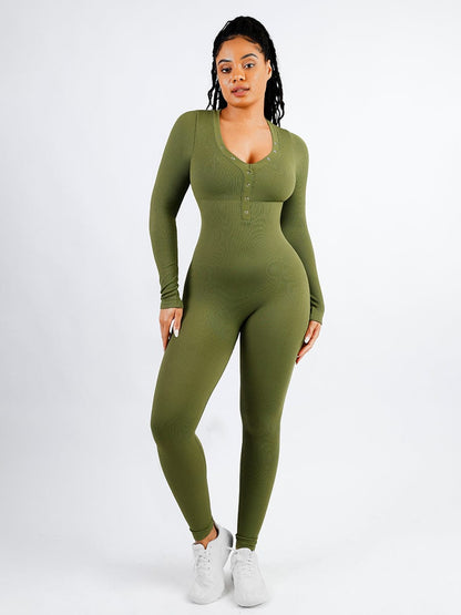Seamless Deep V Waist-Cinching Tummy Control Catsuit