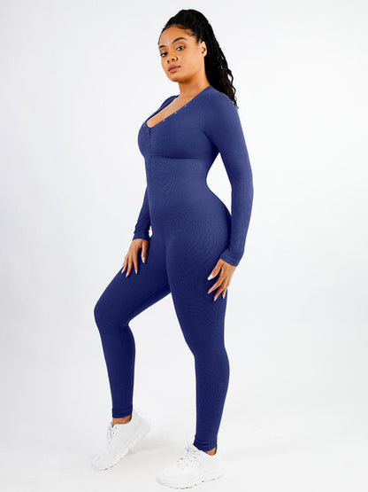Seamless Deep V Waist-Cinching Tummy Control Catsuit