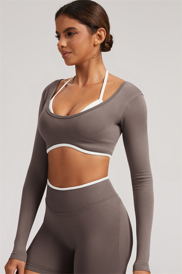 The Elevate New Long Sleeve Crop top Leggings 2-Piece Set
