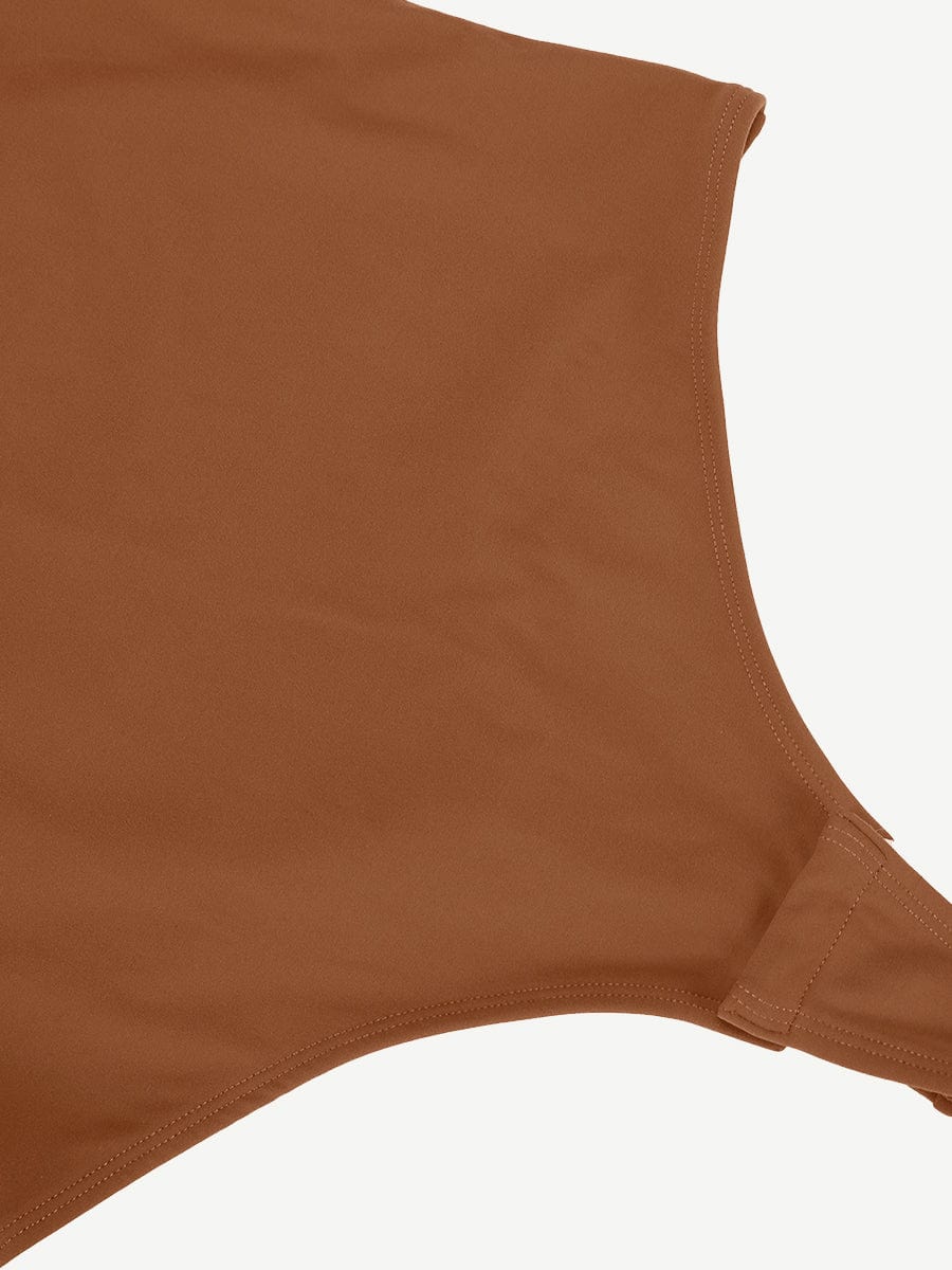 V-Neck Long-Sleeve Thong Waist-Control Bodysuit