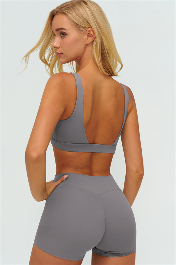 The Lushness V-Back Sports Bra Shorts 2-Piece Set