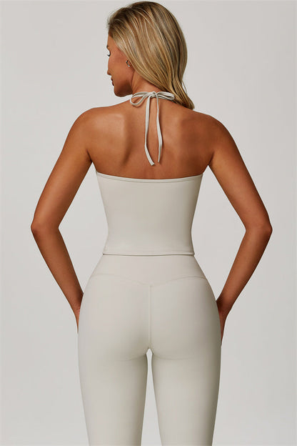 The Surge Halter Crop Top Flared Leggings 2-Piece Set