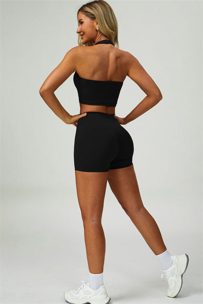 The Seraphine Halter Crop Top Shorts 2-Piece Set