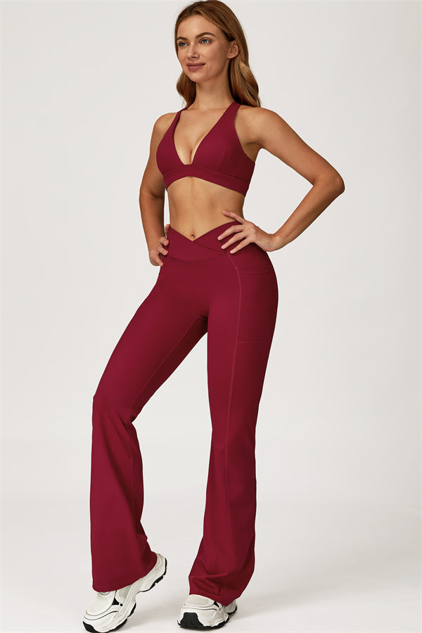 The Glacier Sports Bra Flared Leggings 2-Piece Set
