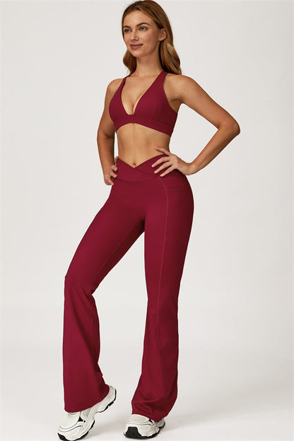 The Glacier Sports Bra Flared Leggings 2-Piece Set