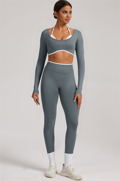 The Elevate Long Sleeve Crop top Leggings 2-Piece Set