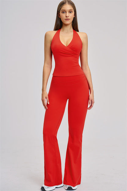 The Stride Crop Top Flared Leggings 2-Piece Set