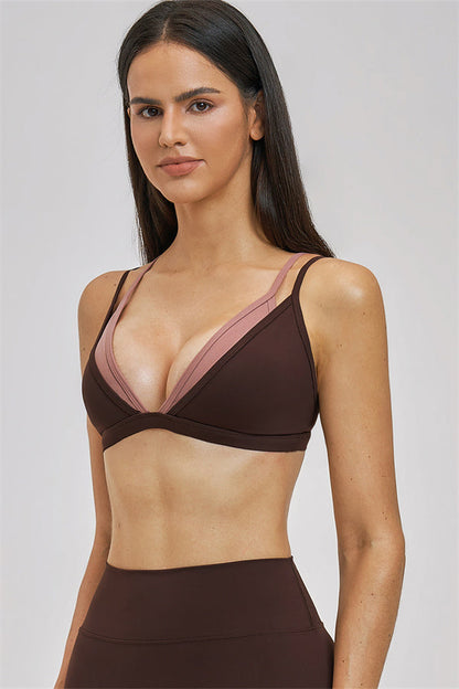 The Seraphine Layered V Sports Bra Leggings 2-Piece Set