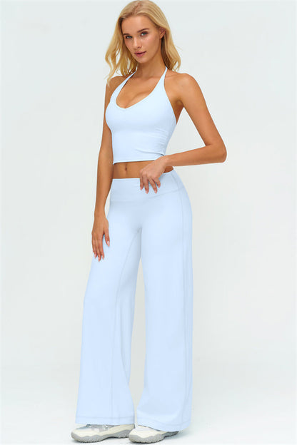 The Twirl Halter Tank Top New Straight Leg Pants 2-Piece Set