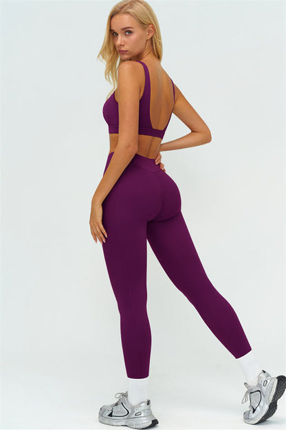 The Lushness V-Back Sports Bra Leggings 2-Piece Set