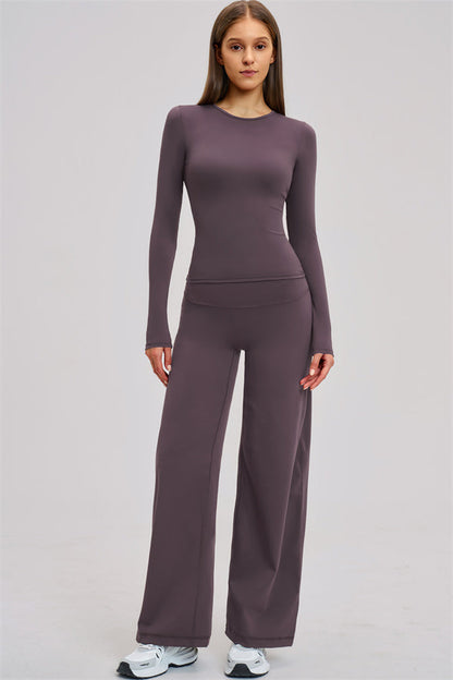 The Dynamic Long Sleeve T-shirt Straight Leg Pants 2-Piece Set