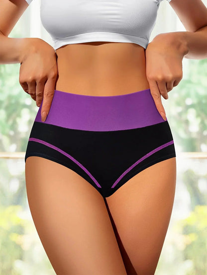 4 pcs High Waisted Tummy Tightening Women's Panties Fashionable Breathable Comfortable Shape Triangle Pants for Women