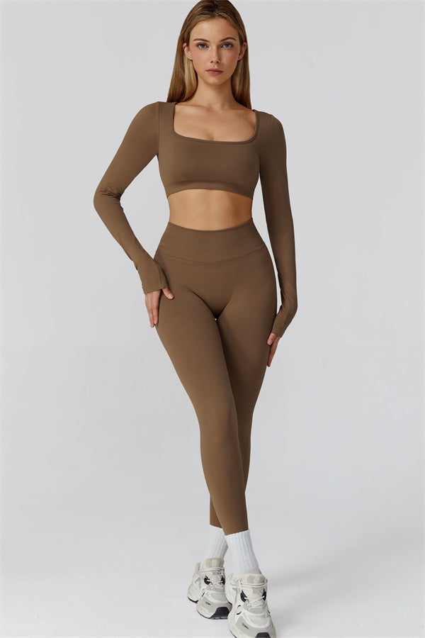 The Reign Long Sleeve Crop Top Leggings 2-Piece Set