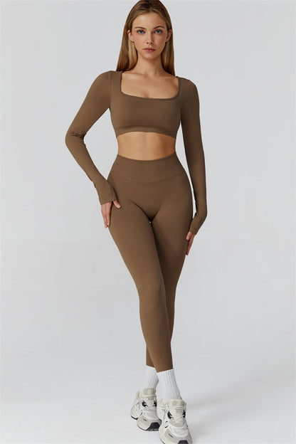 The Reign Long Sleeve Crop Top Leggings 2-Piece Set