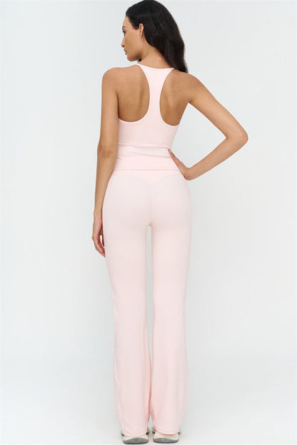 The BoldFit Crop Top Flared Leggings 2-Piece Set
