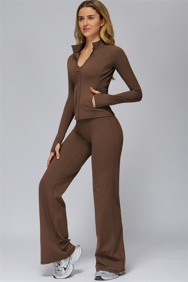 The FlexCore Pure Zip Jacket Flared Leggings 2-Piece Set